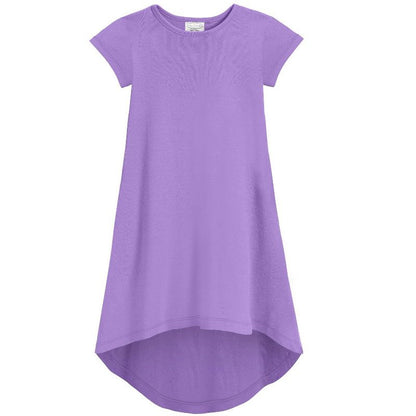 فستان ماكسي قصير الأكمام من سيتي ثريدز، مصنوع في الولايات المتحدة الأمريكية، مصنوع من قطن جيرسي ناعم للفتيات