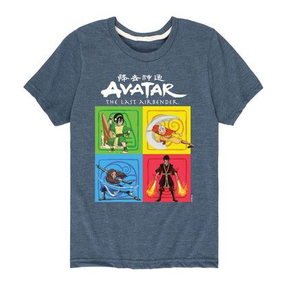 Boys' - Avatar: The Last Airbender - Toph Aang Katara Zuko Four Elements Short Sleeve Graphic T-Shirt