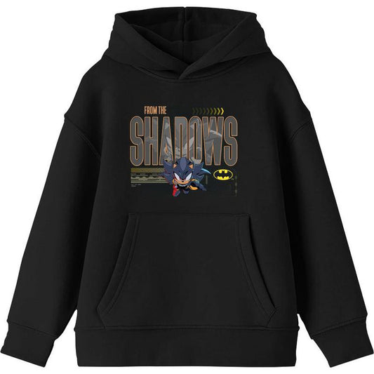 DC x Sonic the Hedgehog From The Shadows Shadow X Batman Yellow Outline Youth Long Sleeve Hoodie