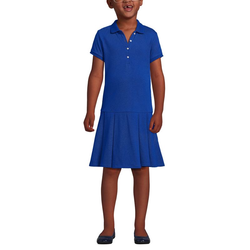 Lands' End School Uniform Kids Short Sleeve Mesh Pleated Polo Dress