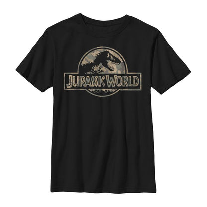 Boy's Jurassic World Camouflage Print Logo T-Shirt