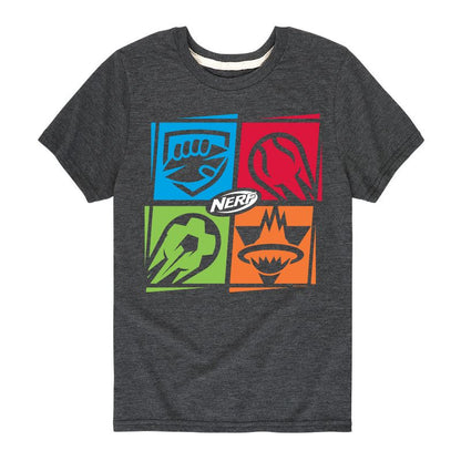 تي شيرت رياضي بأكمام قصيرة ورسومات شبكية للأولاد من NERF