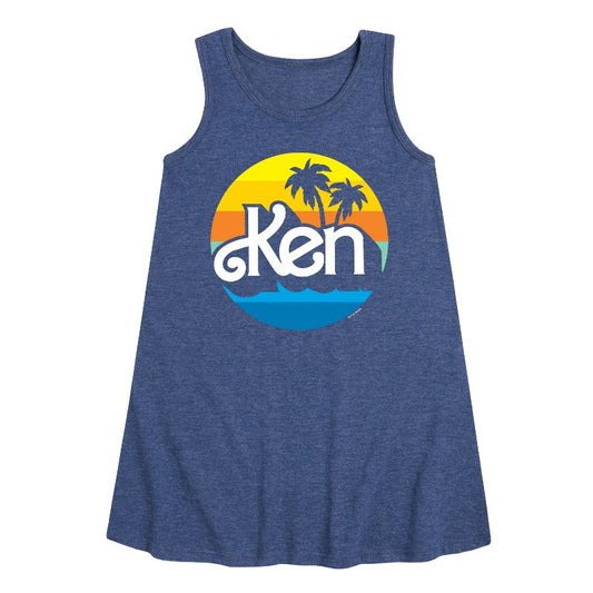 Girls' - Barbie - Ken Graphic Sleeveless Aline Dress