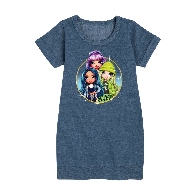 Girls' - Rainbow High - Violet Skyler Jade Graphic Short Sleeve Fleece Dress