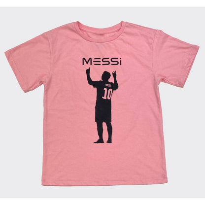 Girls' Messi Silhouette Short Sleeve Graphic T-Shirt - Pink