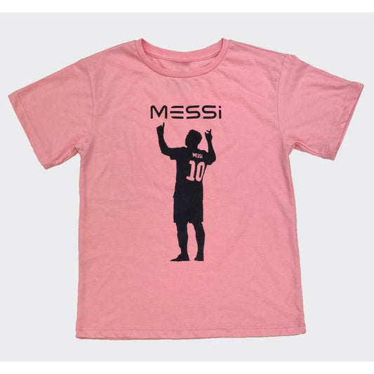 Girls' Messi Silhouette Short Sleeve Graphic T-Shirt - Pink
