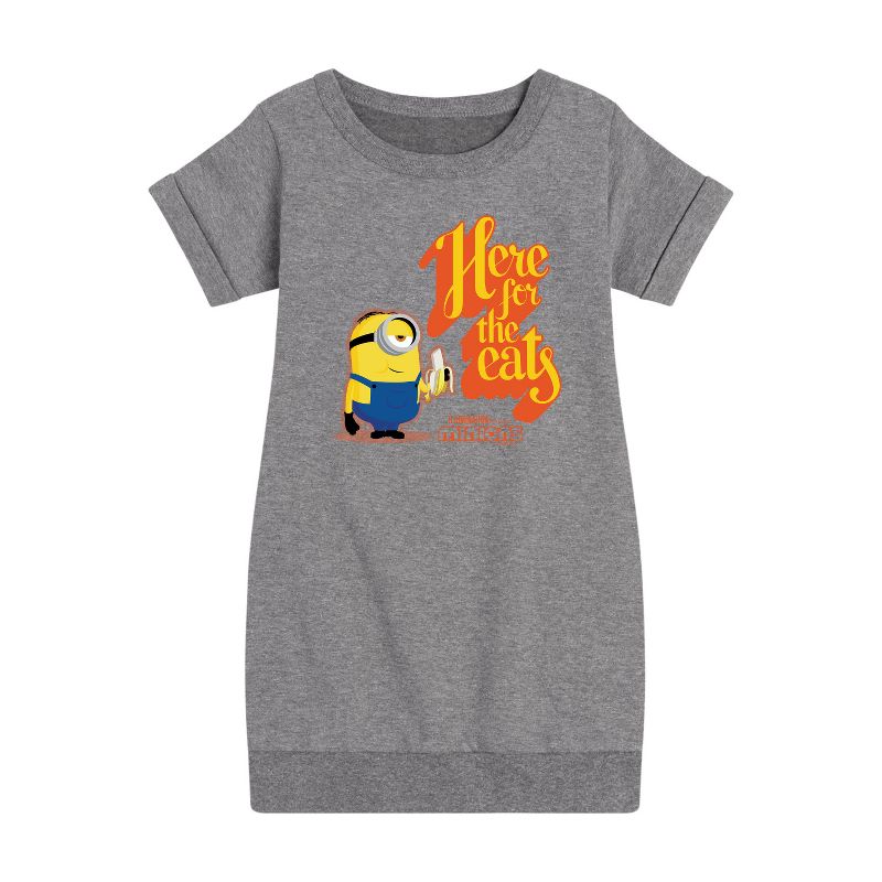 فستان صوف بأكمام قصيرة من مجموعة Despicable Me Minions للفتيات - Only Here For The Eats