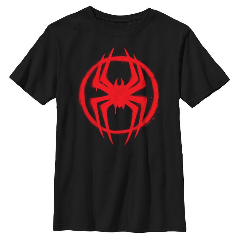 Boys Marvel: Spider-Man: Across the Spider-Verse Graffiti Red Logo T Shirt