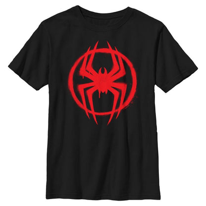 Boys Marvel: Spider-Man: Across the Spider-Verse Graffiti Red Logo T Shirt