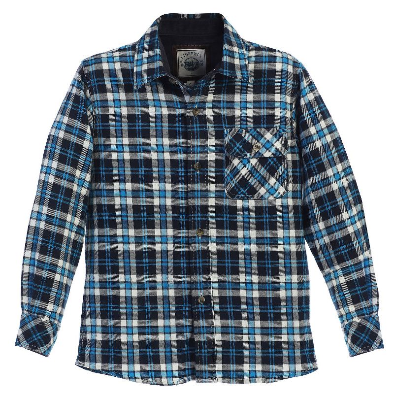Gioberti Boy's Single Pocket Flannel Shirt with Corduroy Contrast (Part 2)