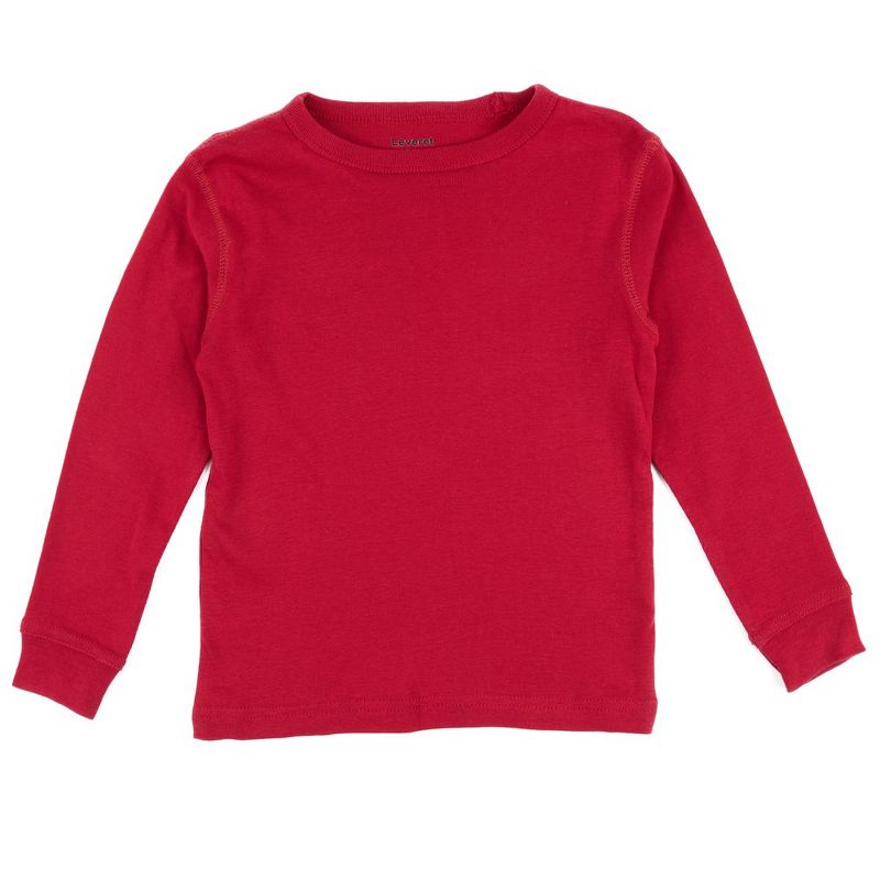 Leveret Kids Long Sleeve Solid Classic Color T-Shirt