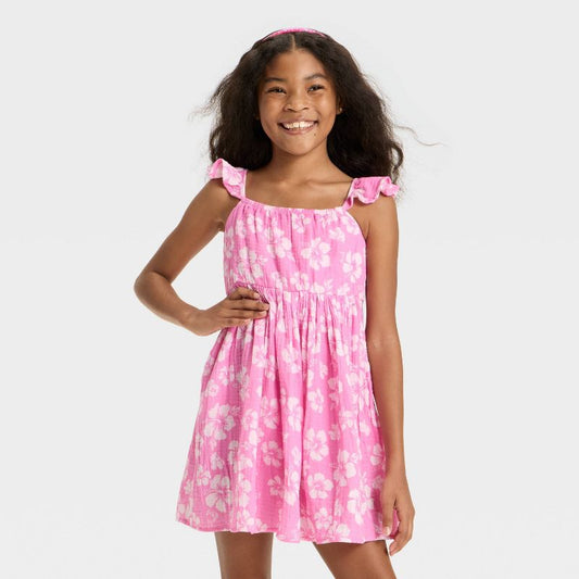 Girls' Minnie Mouse Gauze Gauze Dress - Pink