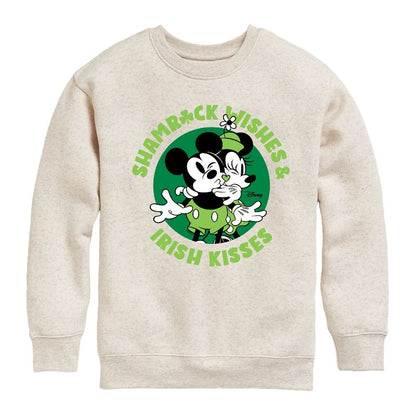 Boys' - Disney - Shamrock Wishes Irish Kisses Graphic Long Sleeve Fleece Sweatshirt