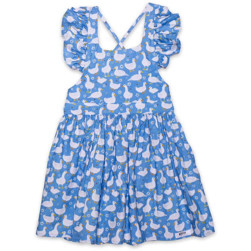 Worthy Threads Little/Big Girls' Ruffle Sleeve Tie Back Dresses