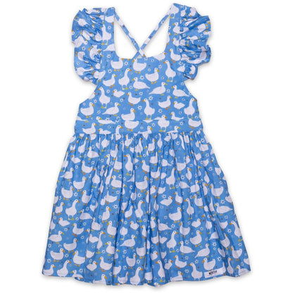 Worthy Threads Little/Big Girls' Ruffle Sleeve Tie Back Dresses