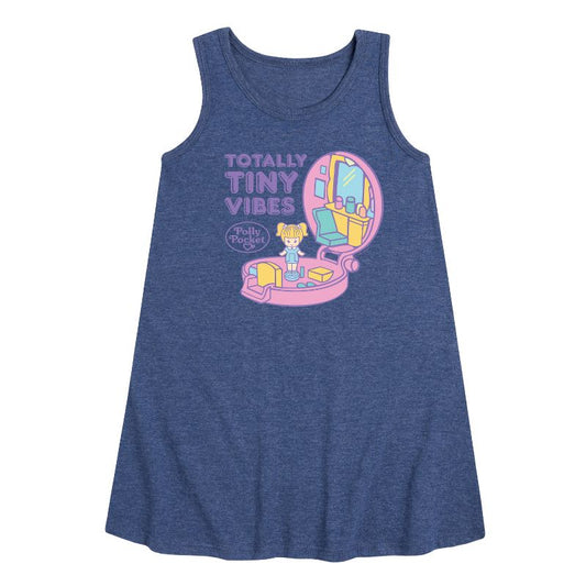 Girls' - Polly Pocket - Totally Tiny Vibes Graphic Sleeveless Aline Dress