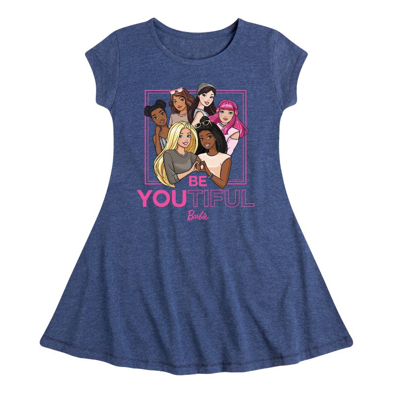 فستان باربي - فتيات - مناسب وأنيق - بأكمام قصيرة