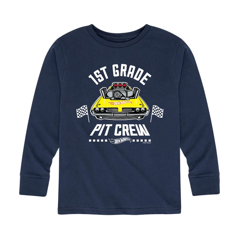 Boys' - Hot Wheels - Pit Crew 1st Grade Long Sleeve Graphic T-Shirt