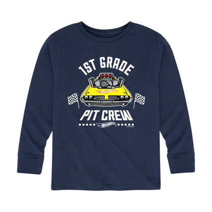 Boys' - Hot Wheels - Pit Crew 1st Grade Long Sleeve Graphic T-Shirt