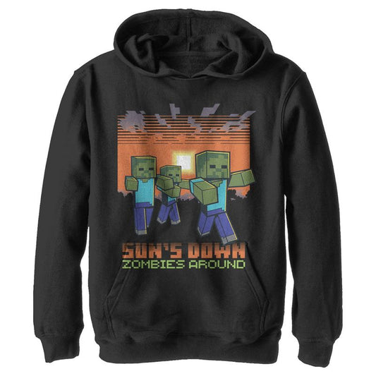 Boy's Minecraft Sun's Down Zombies Around Pull Over Hoodie