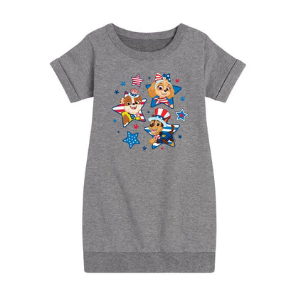 Girls' - Paw Patrol - Americana Graphic Short Sleeve Fleece Dress