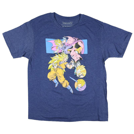 Seven Times Six Dragon Ball Z T-Shirt Boy's Goku Super Saiyan Majin Buu Short Sleeve Tee Blue