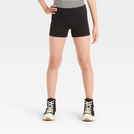 Girls' Foldover Bike Shorts - art class™