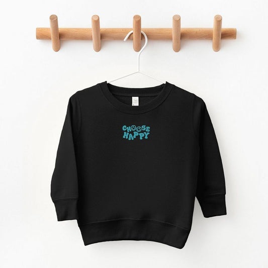 The Juniper Shop Embroidered Choose Happy Smiley Face Youth Ultra-Soft Graphic Sweatshirt