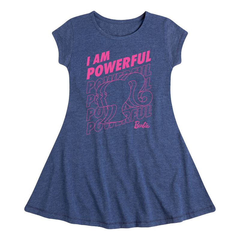 Girls' - Barbie - I Am Powerful Fit & Flair Cap Sleeve Dress