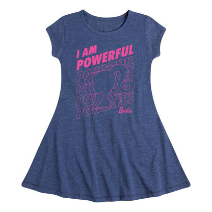 Girls' - Barbie - I Am Powerful Fit & Flair Cap Sleeve Dress