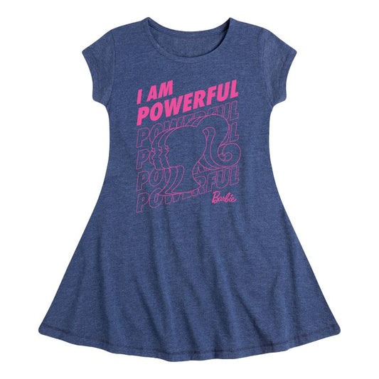 Girls' - Barbie - I Am Powerful Fit & Flair Cap Sleeve Dress
