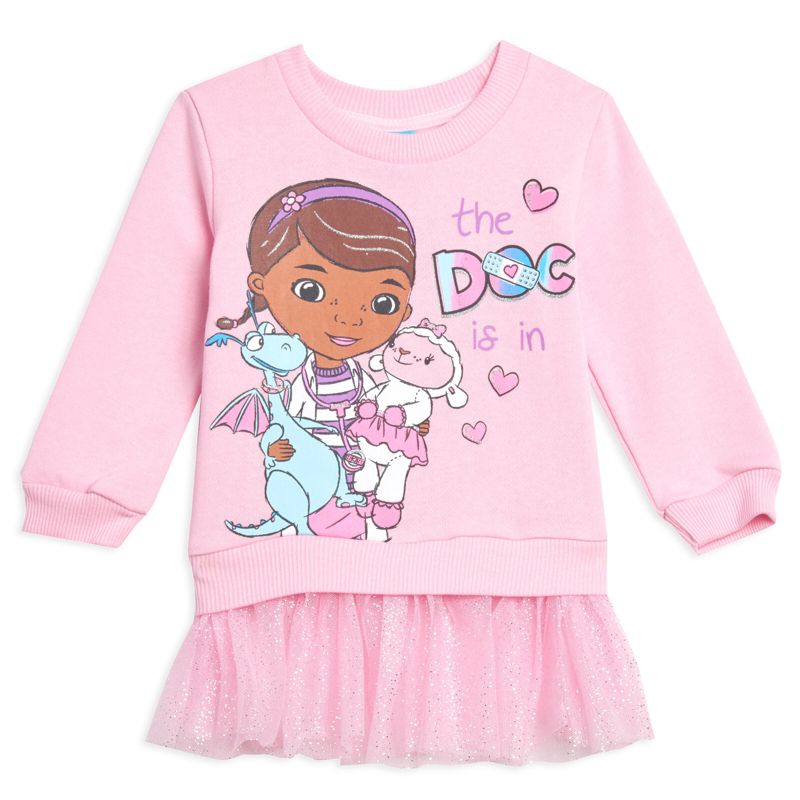 Disney Doc Mcstuffins Fleece Costume Sweatshirt Dress Toddler to Little Kid