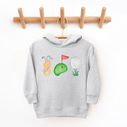 The Juniper Shop Golf Icons Watercolor Toddler Graphic Hoodie