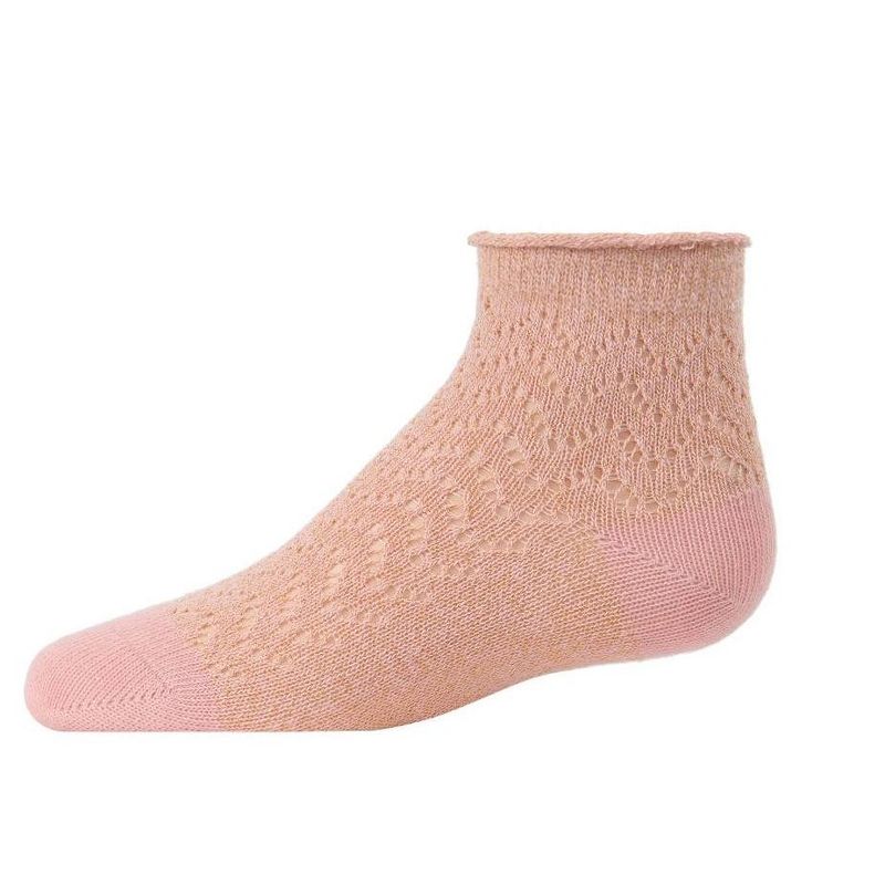 Memoi Fuzzy Shimmer Cotton Blend Anklet Socks