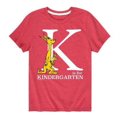 تي شيرت جرافيكي بأكمام قصيرة للأولاد - دكتور سوس - K Is For Kindergarten Kangaroo