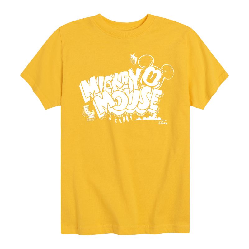 Boys' - Disney - Mickey Mouse Chalk Drawing Short Sleeve Graphic T-Shirt
