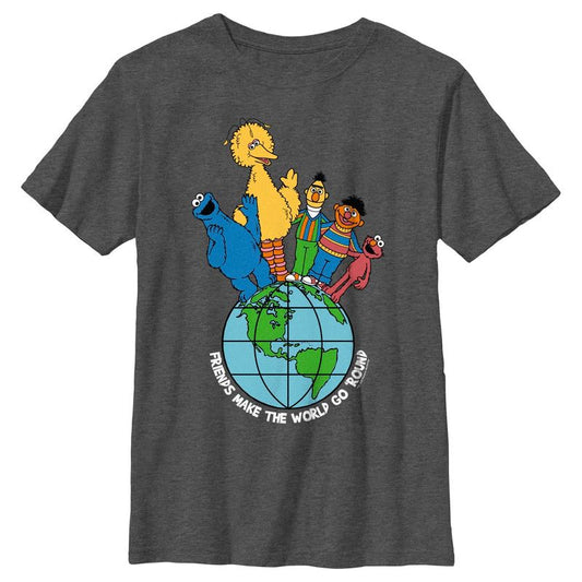 Boy's Sesame Street Friends Make the World Go Round T-Shirt