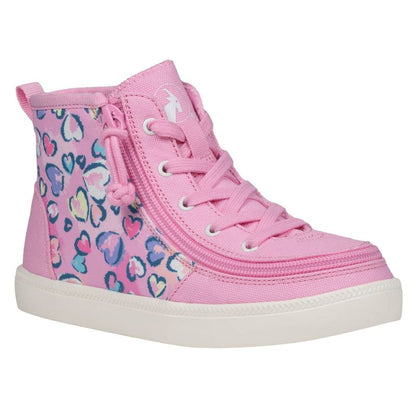 حذاء رياضي للأطفال من بيلي فوتوير هارينغ بنقشة قلوب النمر - وردي