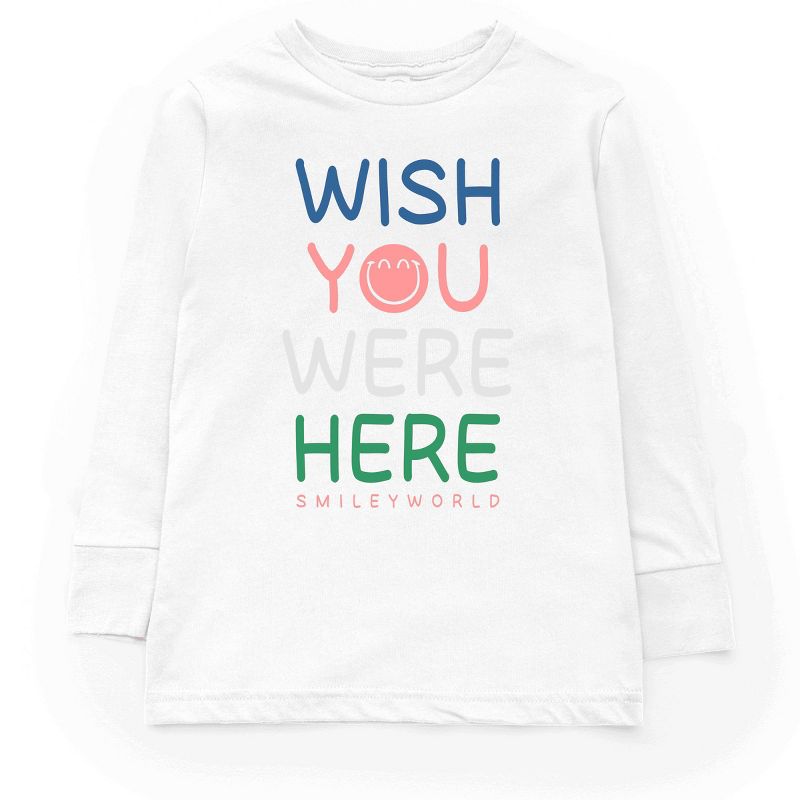تي شيرت بأكمام طويلة للشباب من Juniper Shop SmileyWorld Wish You Were Here