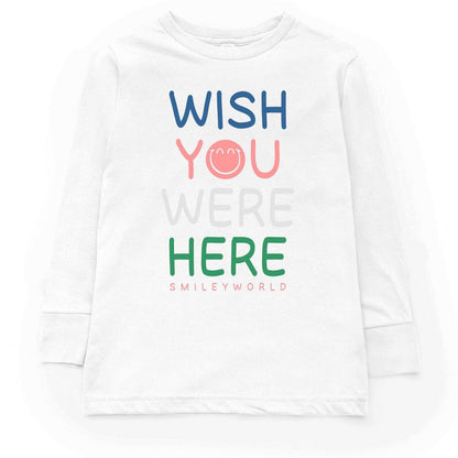 تي شيرت بأكمام طويلة للشباب من Juniper Shop SmileyWorld Wish You Were Here
