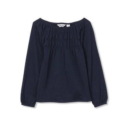 Lands' End Kids Smocked Long Sleeve Knit Shirt