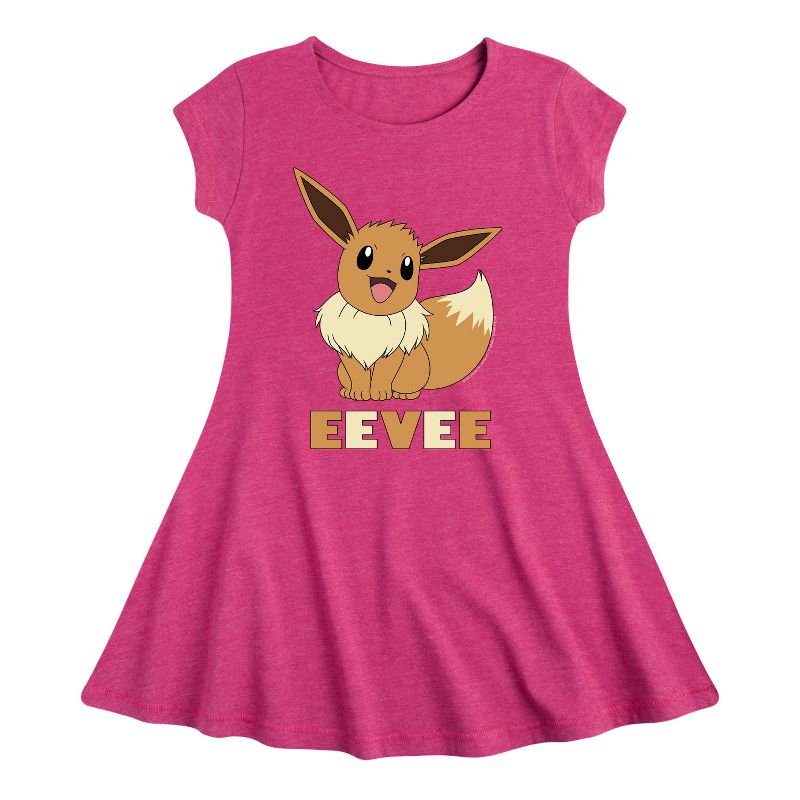 Girls' - Pokémon - Eevee Fit & Flair Cap Sleeve Dress