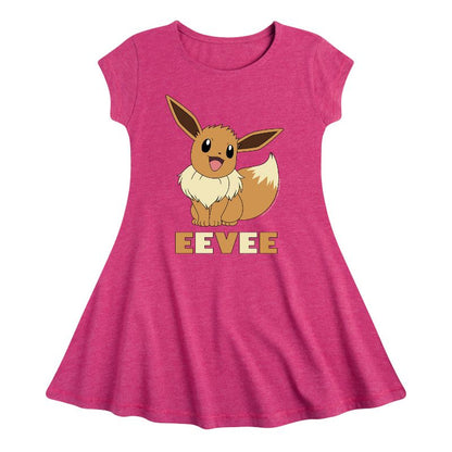 Girls' - Pokémon - Eevee Fit & Flair Cap Sleeve Dress