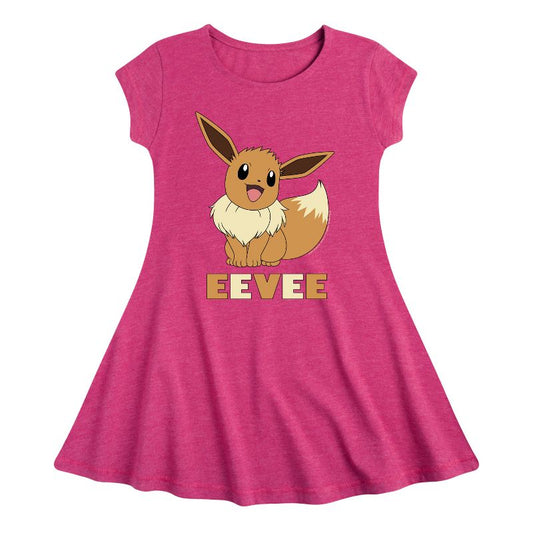 Girls' - Pokémon - Eevee Fit & Flair Cap Sleeve Dress