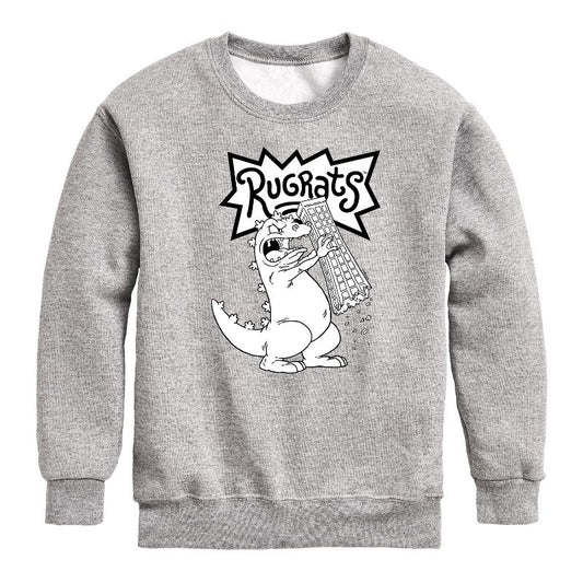 Boys' - Rugrats - Reptar Tokyo Graphic Long Sleeve Fleece Sweatshirt
