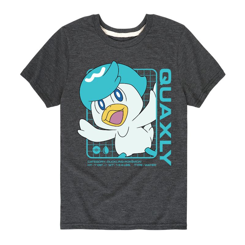 تي شيرت جرافيكي بأكمام قصيرة من سلسلة "بوكيمون" للأولاد من "Quaxly Stats"
