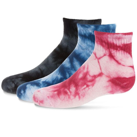 Memoi Tie Dye Mid-Cut Cotton Blend Socks 3-Pack