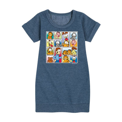 Girls' - Garfield - Friends Graphic Short Sleeve Fleece Dress