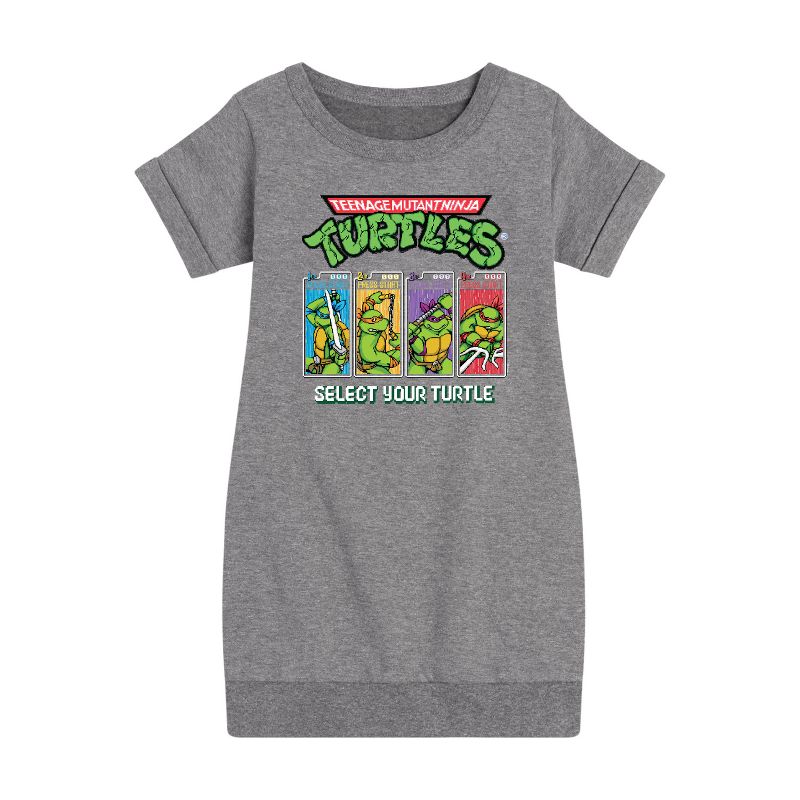 Girls' - Teenage Mutant Ninja Turtles - Select Your Turtle Video Game Graphic Short Sleeve Fleece Dress