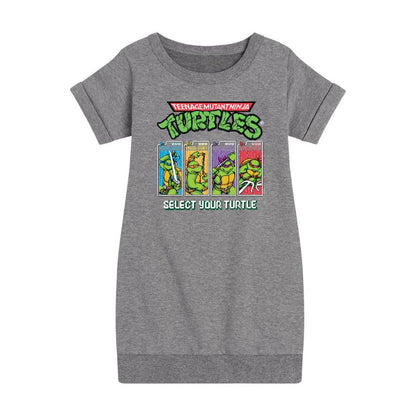 Girls' - Teenage Mutant Ninja Turtles - Select Your Turtle Video Game Graphic Short Sleeve Fleece Dress